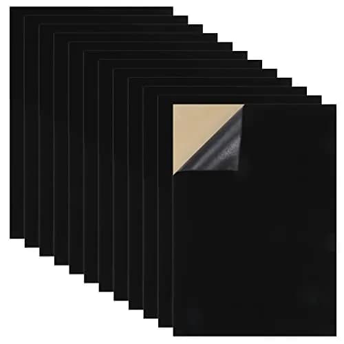 Caydo Black Self Adhesive Felt Sheets 12PCS 21 cm x 30 cm (8.3" x 11.8") | Soft Velvet Fabric for Crafts thumbnail 1