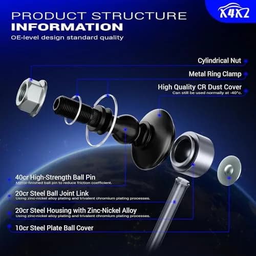 X4XZ Zinc-Nickel Alloy Rear Stabilizer Sway Bar Links for Toyota Lexus | OEM-Exact Fit, Rust-Resistant (70-120 chars) thumbnail 4