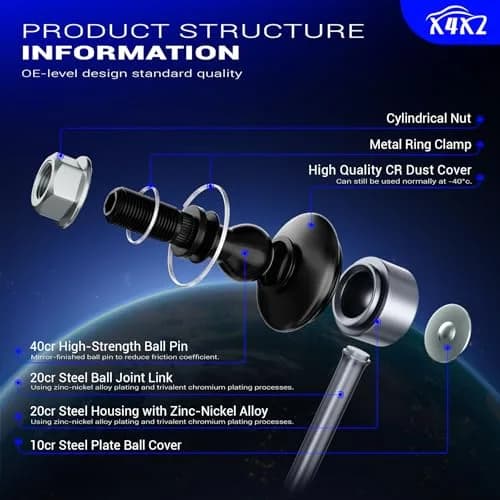 X4XZ Zinc-Nickel Alloy Front Stabilizer Sway Bar Links for Toyota Pontiac | OE-Style Replacement, Rust-Resistant (70-120c) thumbnail 4