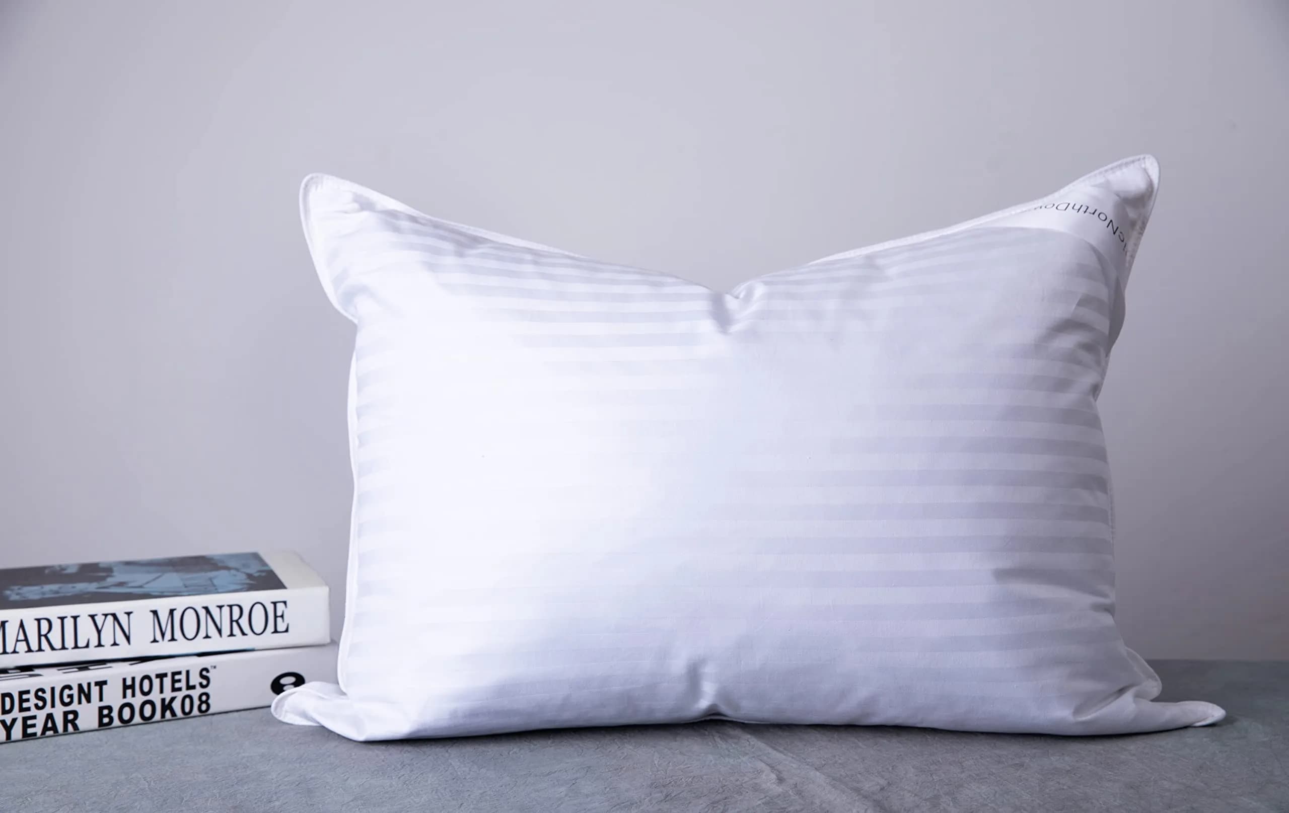 ArcticNorthDown Goose Down Feather Pillows (2-Pack, Standard 51x66cm) | Hotel Collection Stripe White - view 2