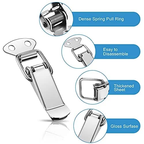 Hotop Spring Loaded Toggle Latches 5.7cm (2.24 inch) | Pack of 4 Metal Cabinet Door Latches thumbnail 2