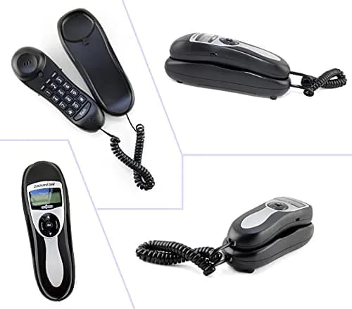 Packard Bell Corded Landline Phone Slimline Handset Works in Power Outages | Wall Mountable Black thumbnail 5