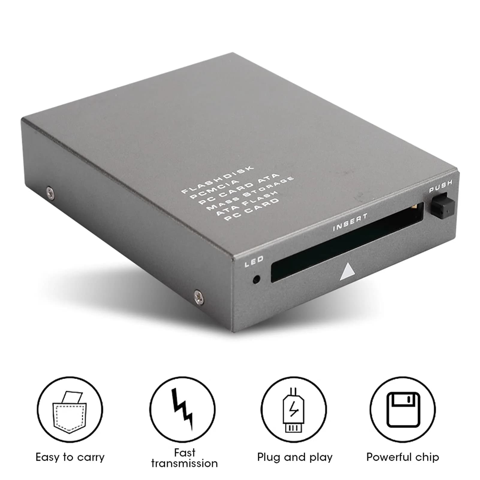 Acogedor USB 2.0 PCMCIA Card Reader | 8.56cm x 5.4cm x 5mm - view 2
