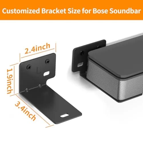 tiebutie Soundbar Wall Mount for Bose WB-300 SoundTouch 300 Smart Soundbar | Stainless Steel Bracket with Hardware Kit thumbnail 4