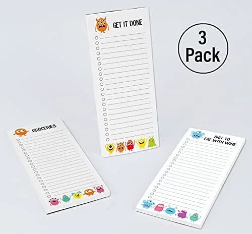 Inkdotpot Magnetic Fridge To-Do List Notepads 3-Pack | 50 Sheets Each, 8.75" x 3.8" Orange thumbnail 4