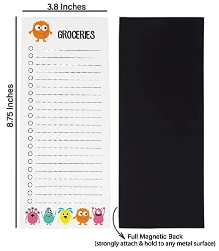 Inkdotpot Magnetic Fridge To-Do List Notepads 3-Pack | 50 Sheets Each, 8.75" x 3.8" Orange thumbnail 5