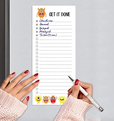 Inkdotpot Magnetic Fridge To-Do List Notepads 3-Pack | 50 Sheets Each, 8.75" x 3.8" Orange thumbnail 6