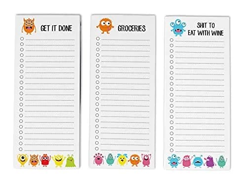 Inkdotpot Magnetic Fridge To-Do List Notepads 3-Pack | 50 Sheets Each, 8.75" x 3.8" Orange thumbnail 1