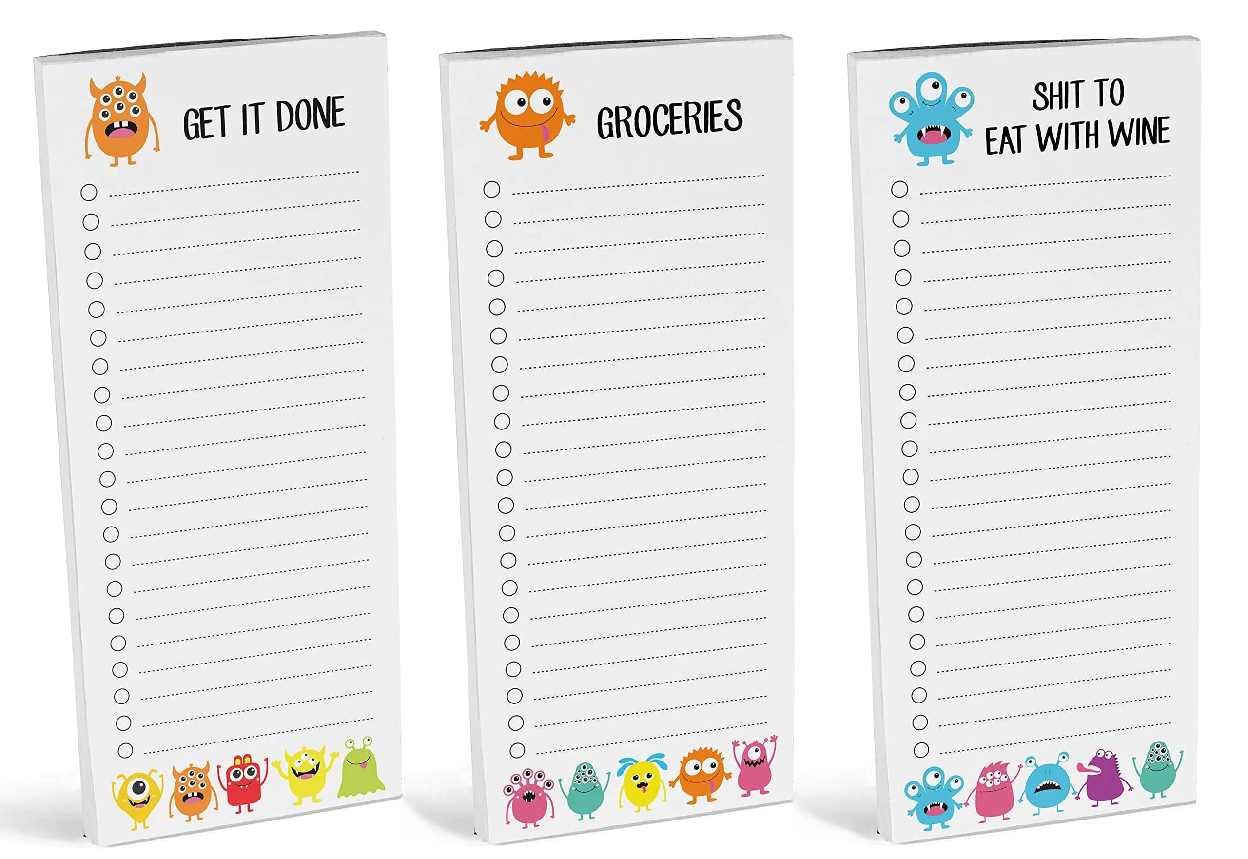 Inkdotpot Magnetic Fridge To-Do List Notepads 3-Pack | 50 Sheets Each, 8.75" x 3.8" Orange - view 2