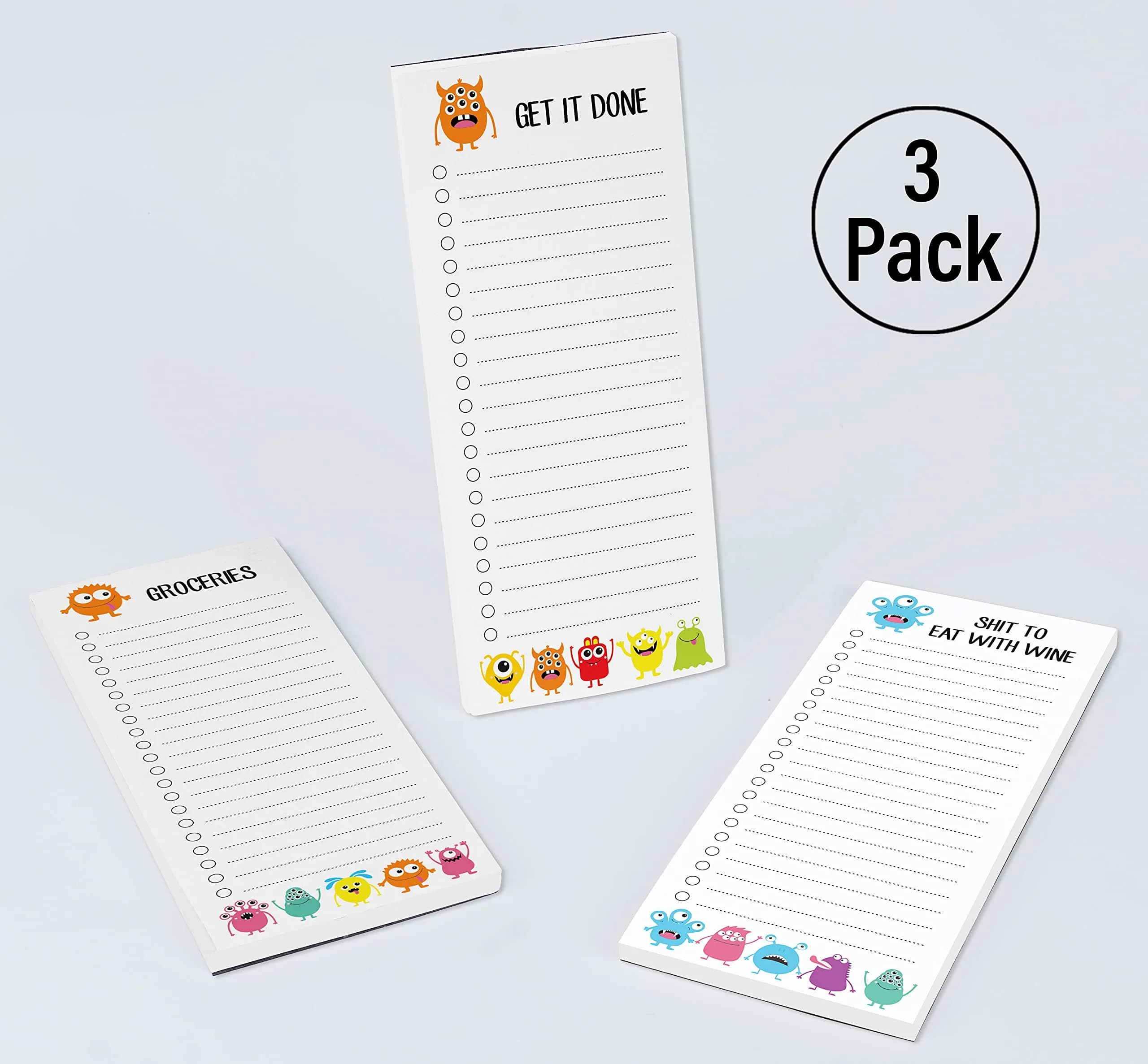 Inkdotpot Magnetic Fridge To-Do List Notepads 3-Pack | 50 Sheets Each, 8.75" x 3.8" Orange - view 4