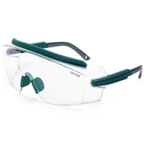 UKNOW Safety Goggles Over Glasses, Anti Fog Safety Glasses with Clear Wraparound Lens, ANSI Z87.1 Protective Eyewear thumbnail 1