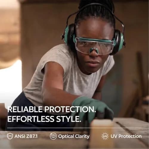 UKNOW Safety Goggles Over Glasses, Anti Fog Safety Glasses with Clear Wraparound Lens, ANSI Z87.1 Protective Eyewear thumbnail 4