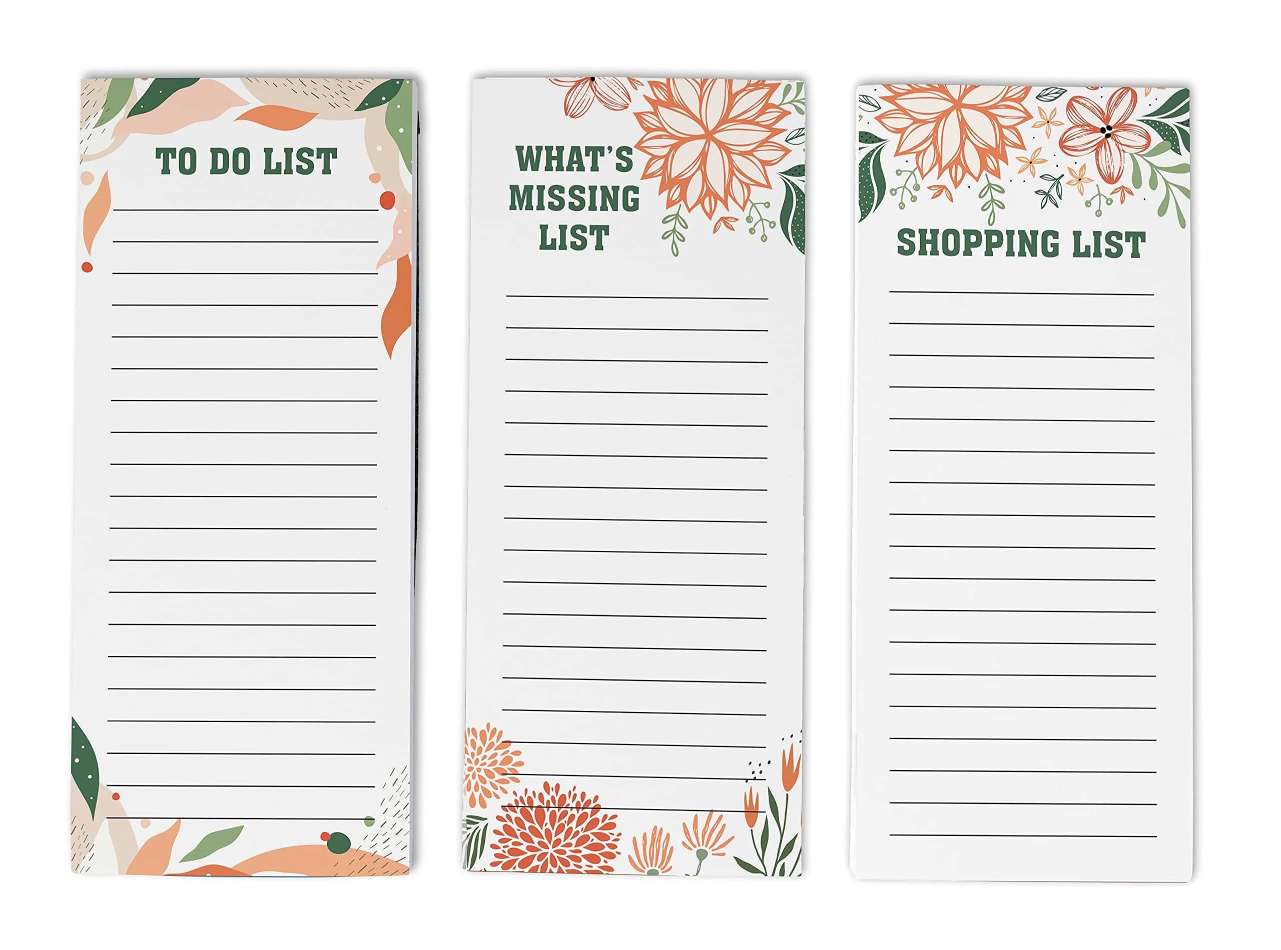 Inkdotpot Magnetic Fridge To-Do List Notepads 3-Pack | 20.95cm x 9.65cm (8.25" x 3.8") - main product image