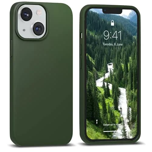 IceSword Compatible with iPhone 13 Mini Case Dark Green | Slim Shockproof Silicone Cover 5.4 inch thumbnail 1
