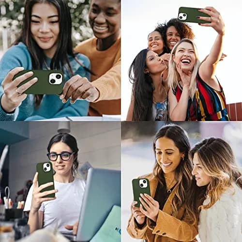 IceSword Compatible with iPhone 13 Mini Case Dark Green | Slim Shockproof Silicone Cover 5.4 inch thumbnail 2