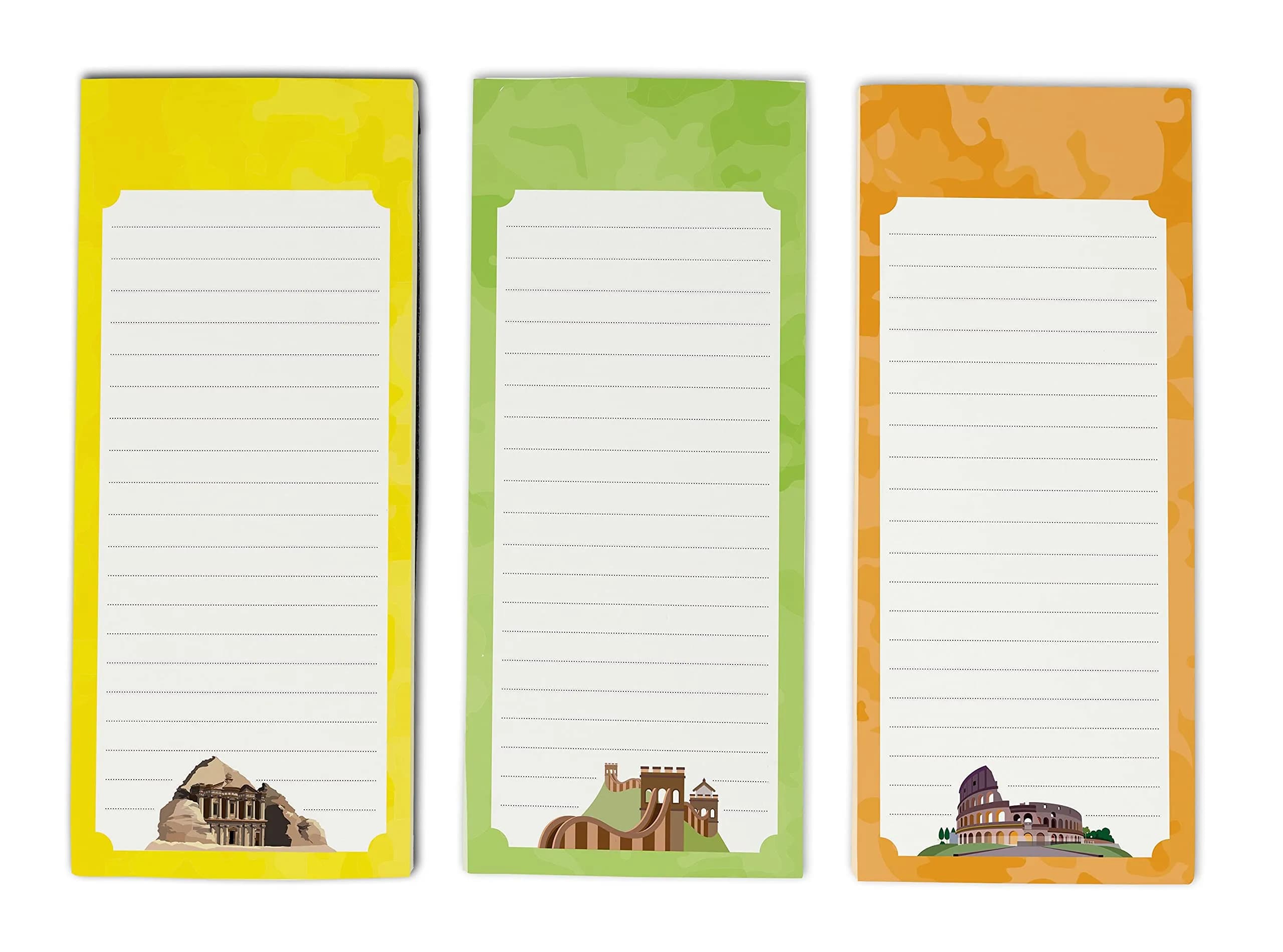 Inkdotpot Magnetic Fridge To-Do List Notepads 3-Pack | 21.9 cm x 9.7 cm (8.75" x 3.8")