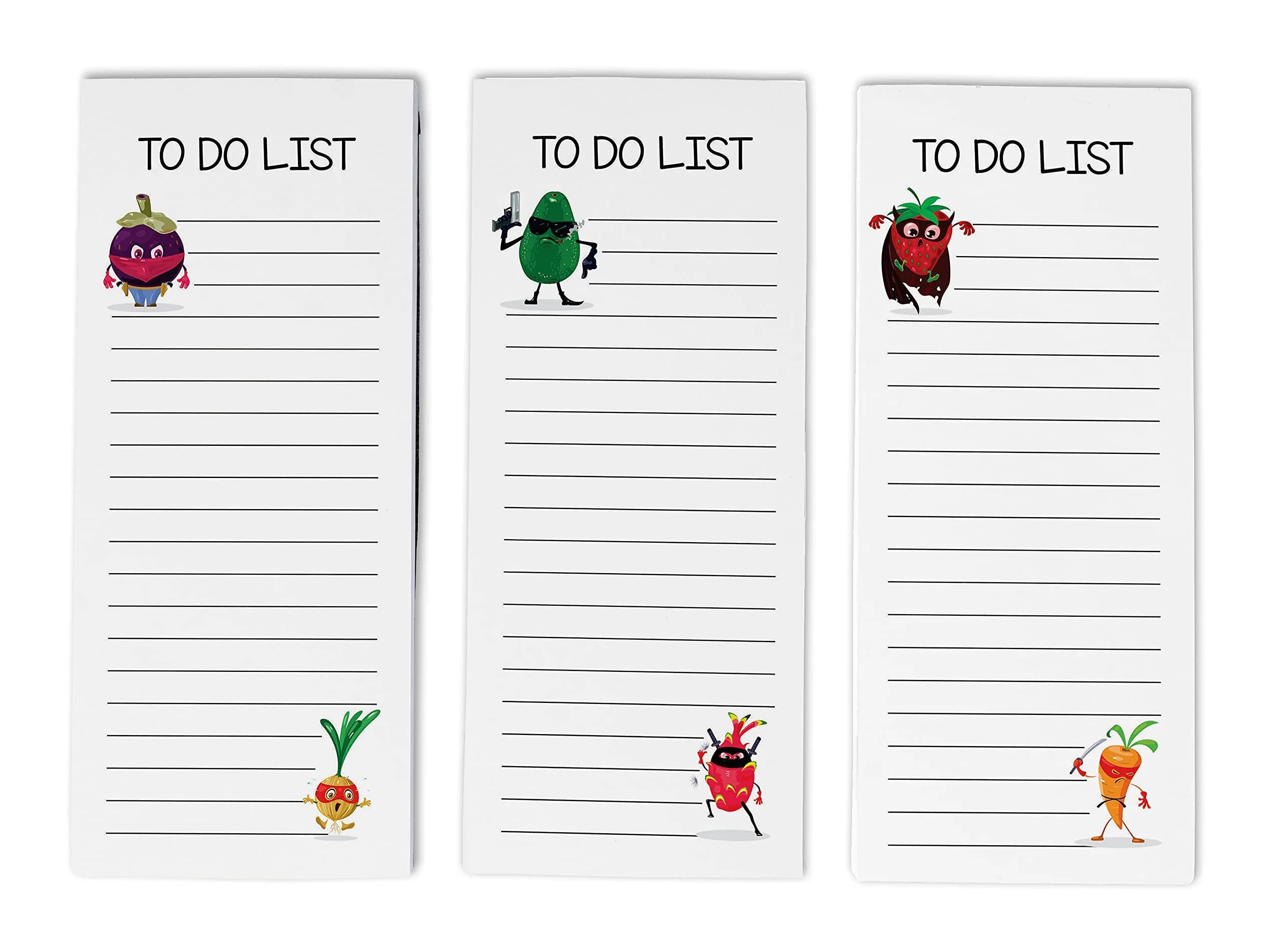 Inkdotpot Magnetic Fridge To-Do List Notepads 3-Pack | 22.2cm x 9.6cm (8.75" x 3.8") - main product image