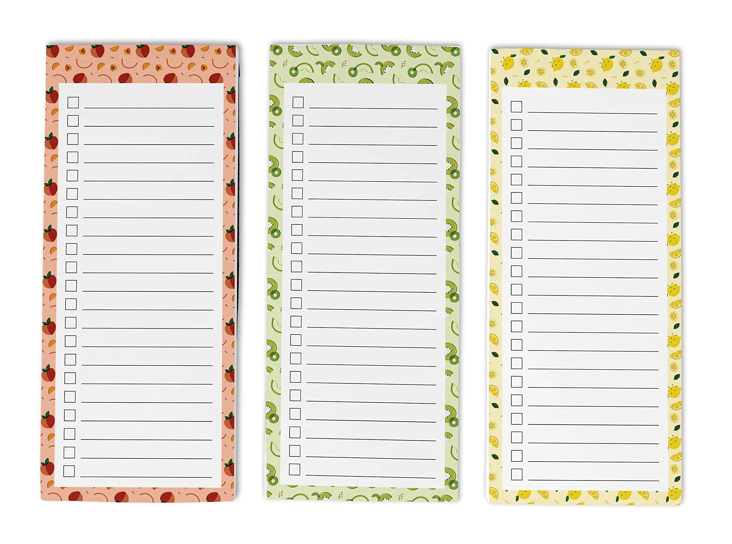 Inkdotpot Magnetic Fridge To-Do List Notepads 3-Pack | 21.9 cm x 9.5 cm (8.75" x 3.8") — Peach