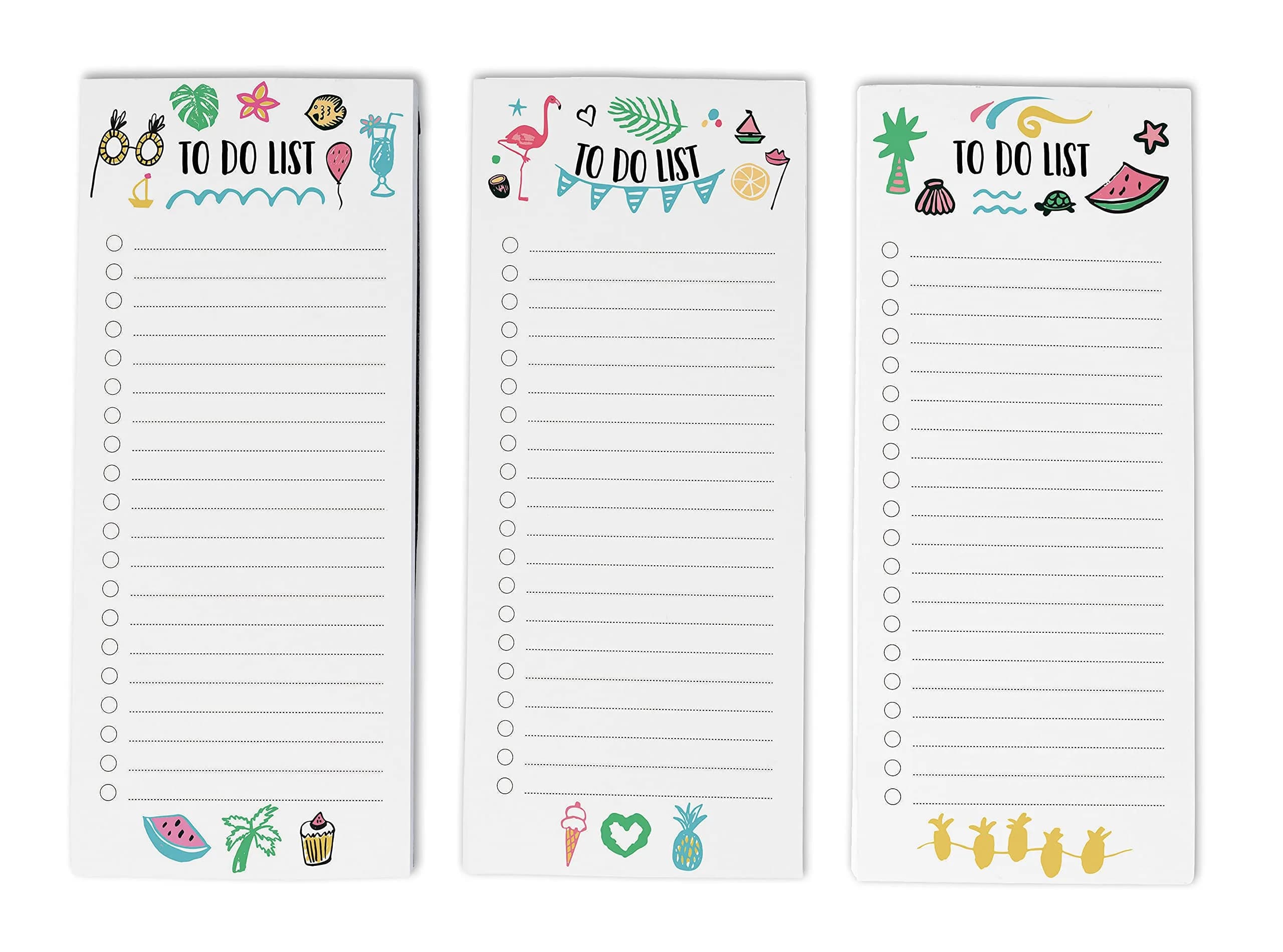 Inkdotpot Pack of 3 Magnetic Fridge To-Do List Notepads | 50 Sheets Each, Multicolor