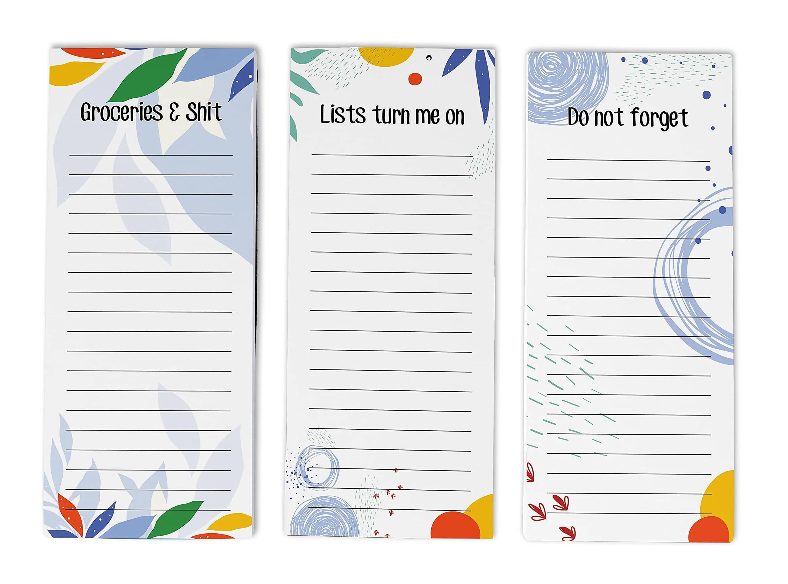Inkdotpot Magnetic Fridge To-Do List Notepads 3-Pack | 21.97cm x 9.65cm (8.75" x 3.8") - main product image