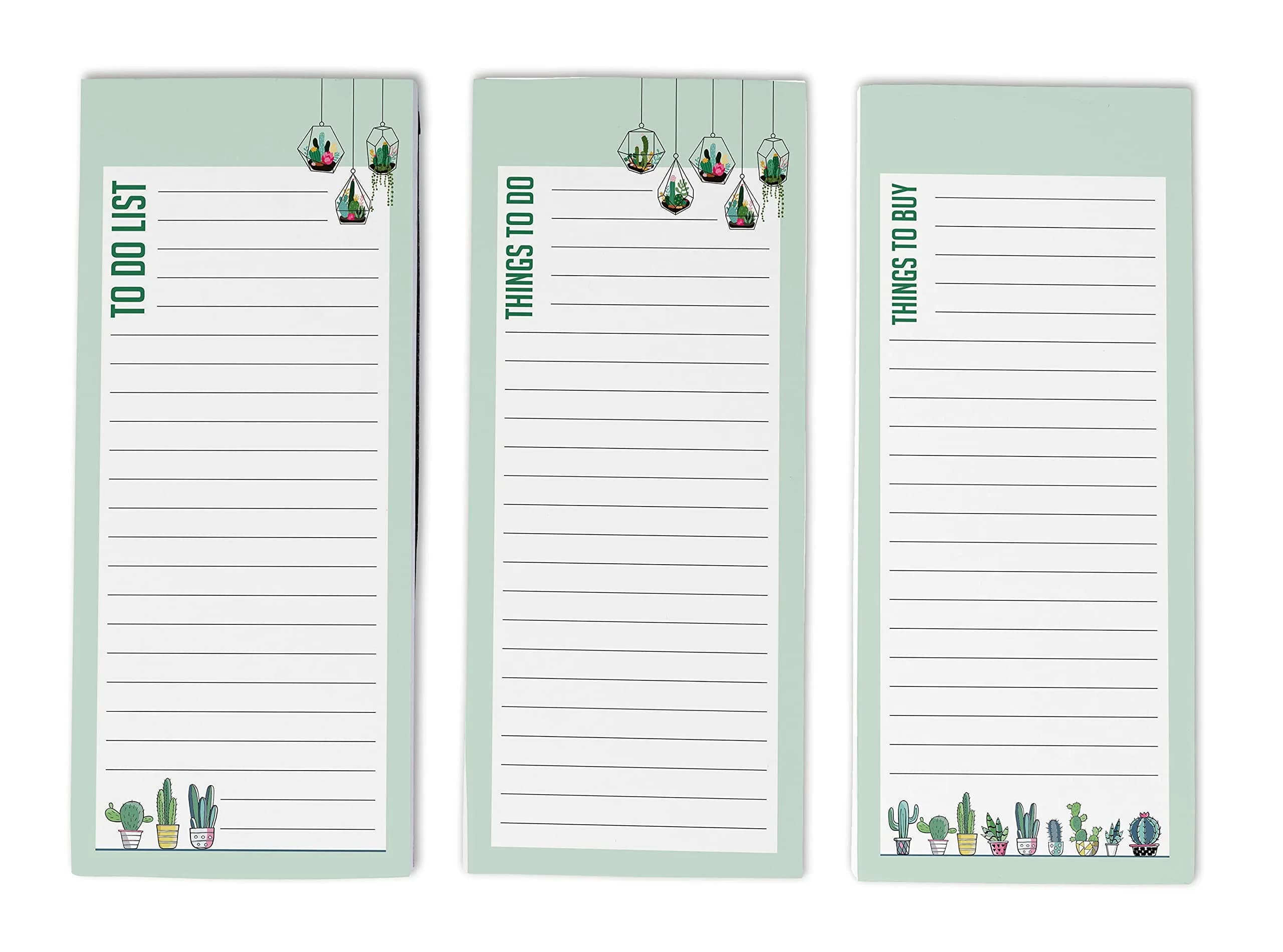 Inkdotpot Magnetic Fridge To-Do List Notepads 3-Pack | 22.2cm x 9.7cm (8.75" x 3.8") - main product image