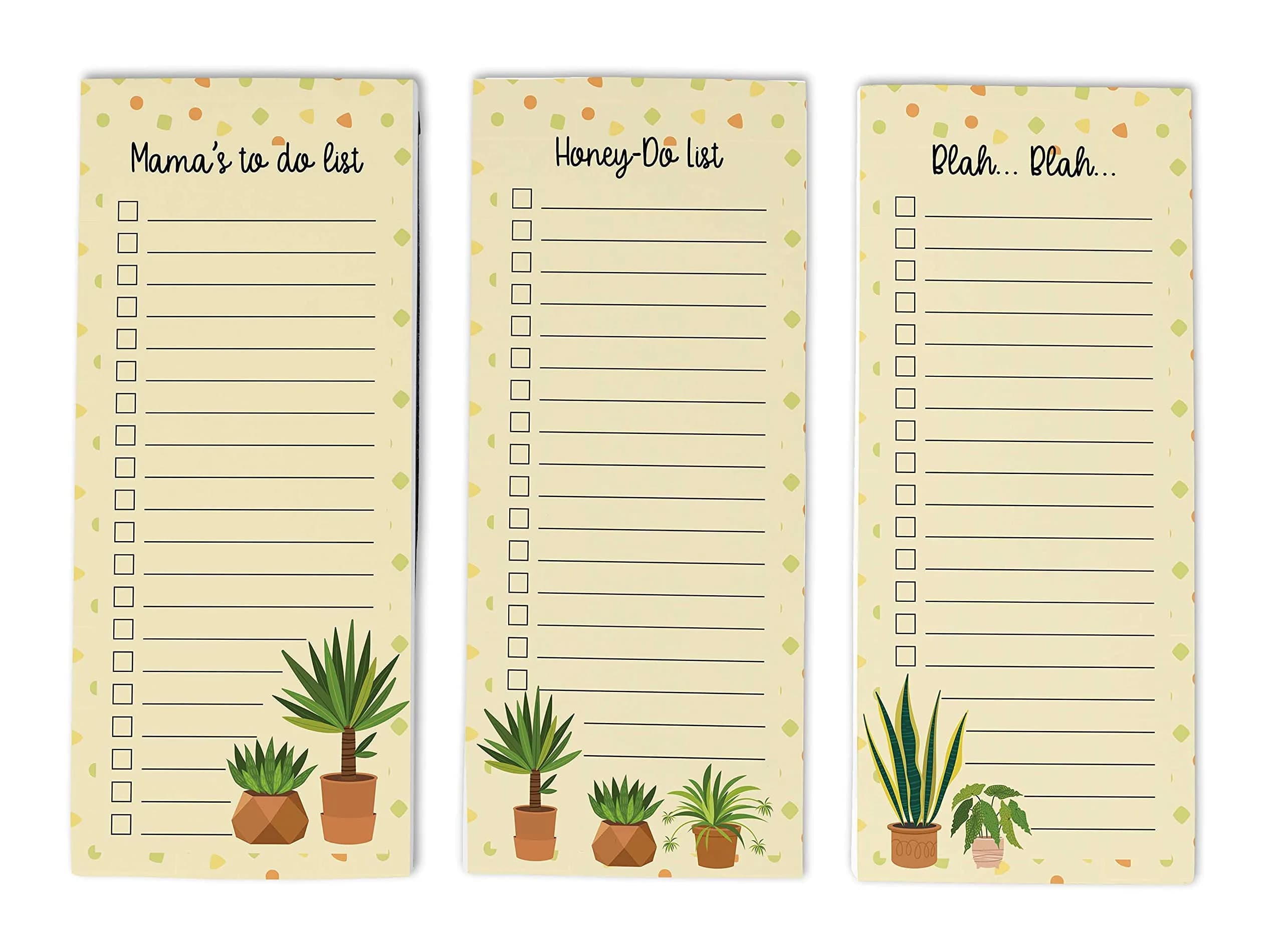 Inkdotpot Magnetic Fridge To-Do List Notepads 3-Pack | 21.97cm x 9.65cm (8.75" x 3.8") - main product image