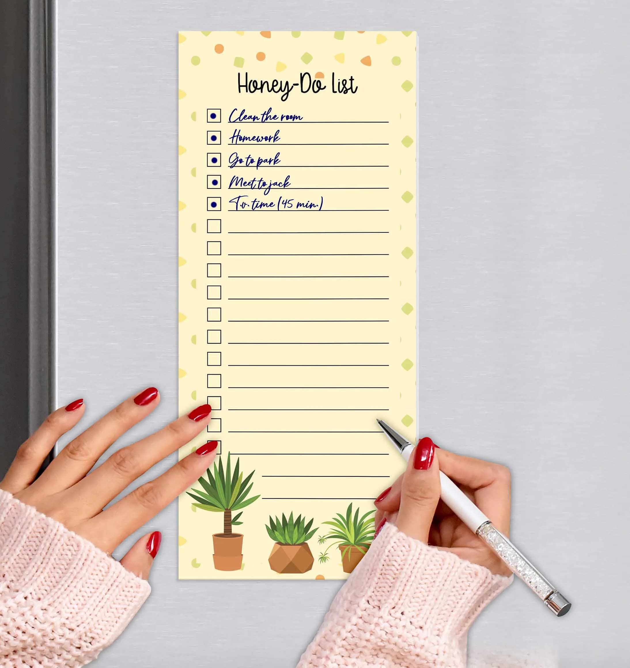 Inkdotpot Magnetic Fridge To-Do List Notepads 3-Pack | 21.97cm x 9.65cm (8.75" x 3.8") - view 6