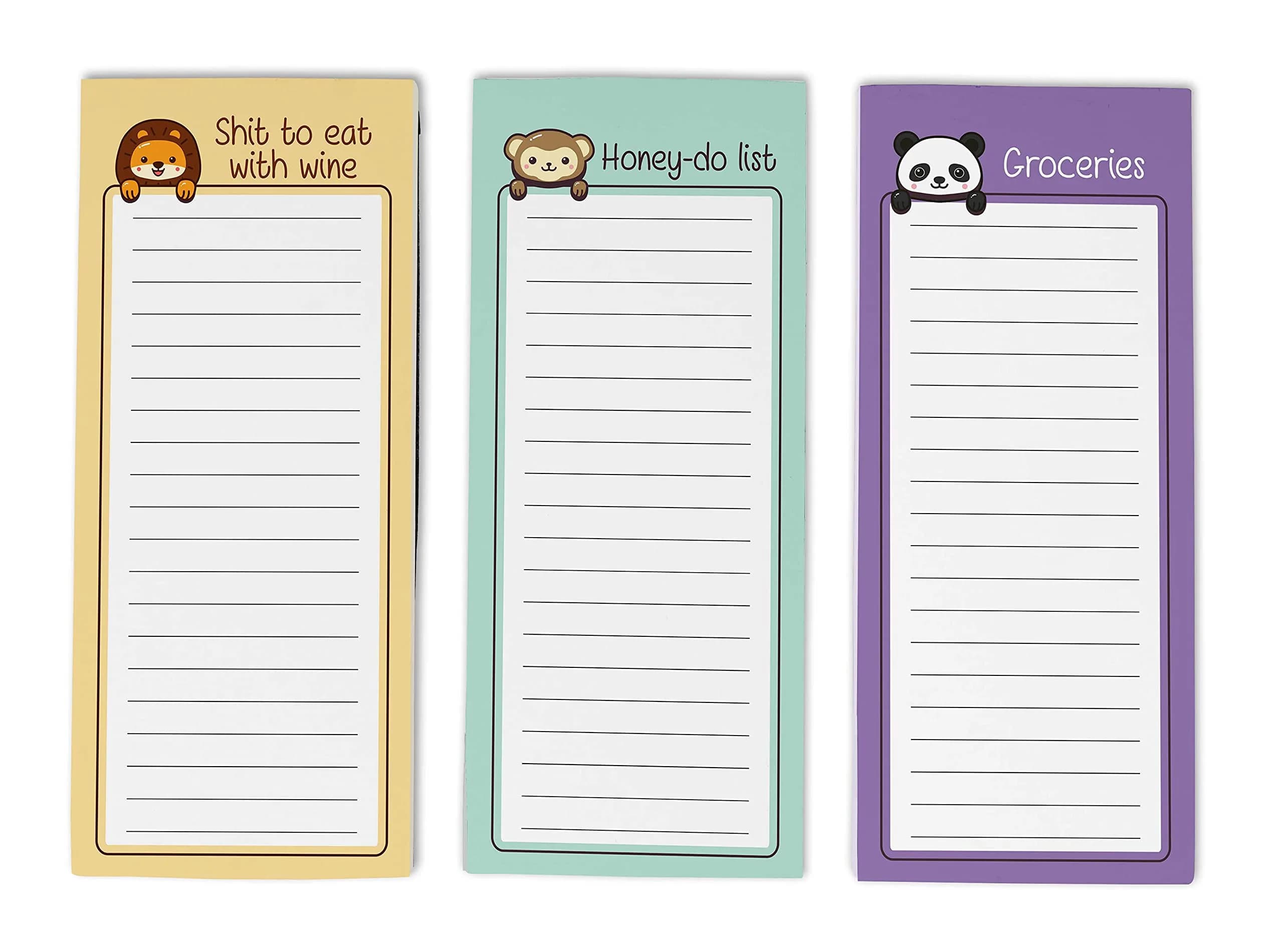 Inkdotpot Magnetic Fridge To-Do List Notepads (3-Pack, 50 Sheets Each) | 21.9cm x 9.7cm (8.75" x 3.8") - main product image