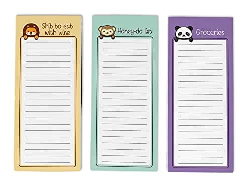 Inkdotpot Magnetic Fridge To-Do List Notepads (3-Pack, 50 Sheets Each) | 21.9cm x 9.7cm (8.75" x 3.8") thumbnail 1