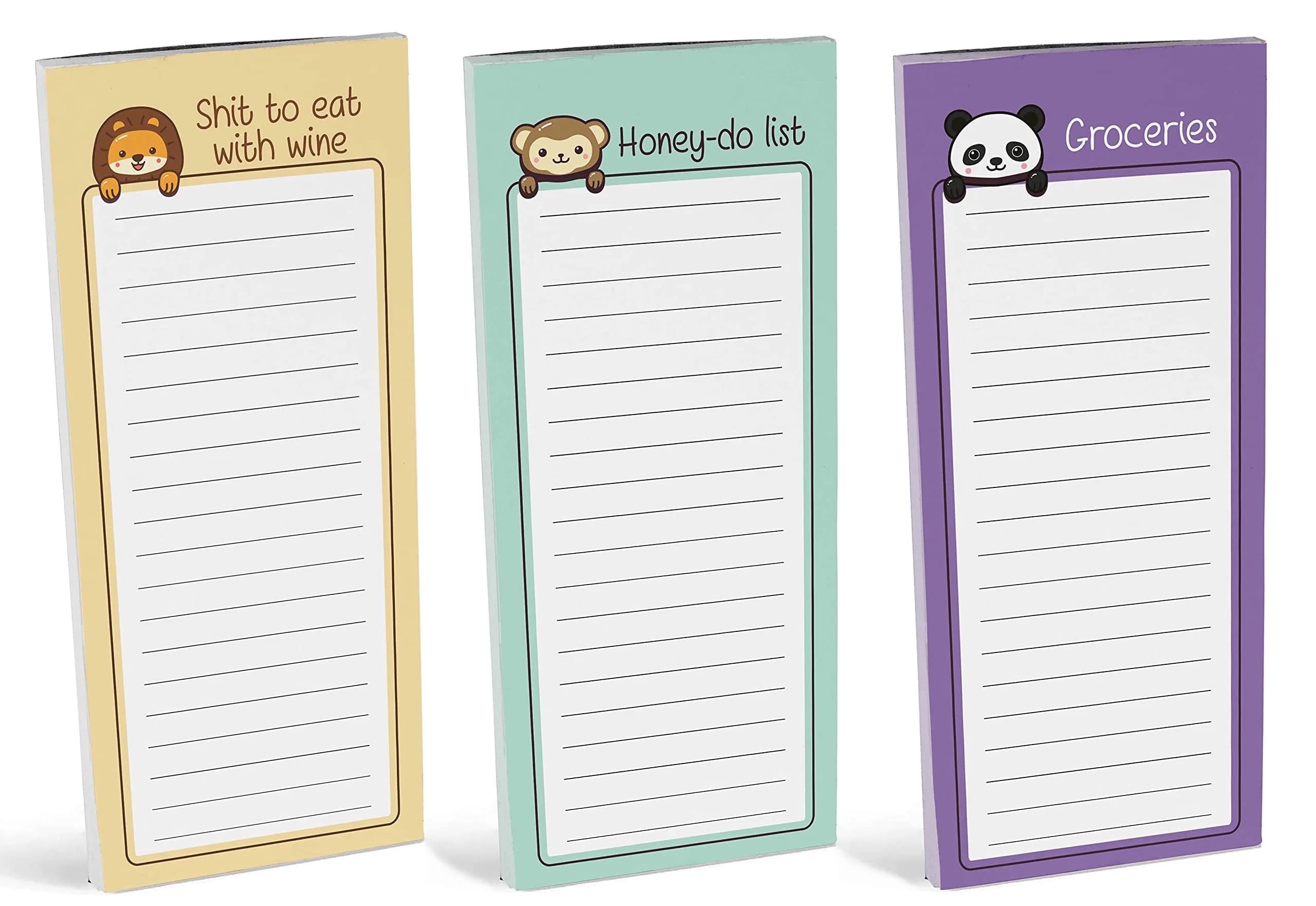 Inkdotpot Magnetic Fridge To-Do List Notepads (3-Pack, 50 Sheets Each) | 21.9cm x 9.7cm (8.75" x 3.8") - view 2