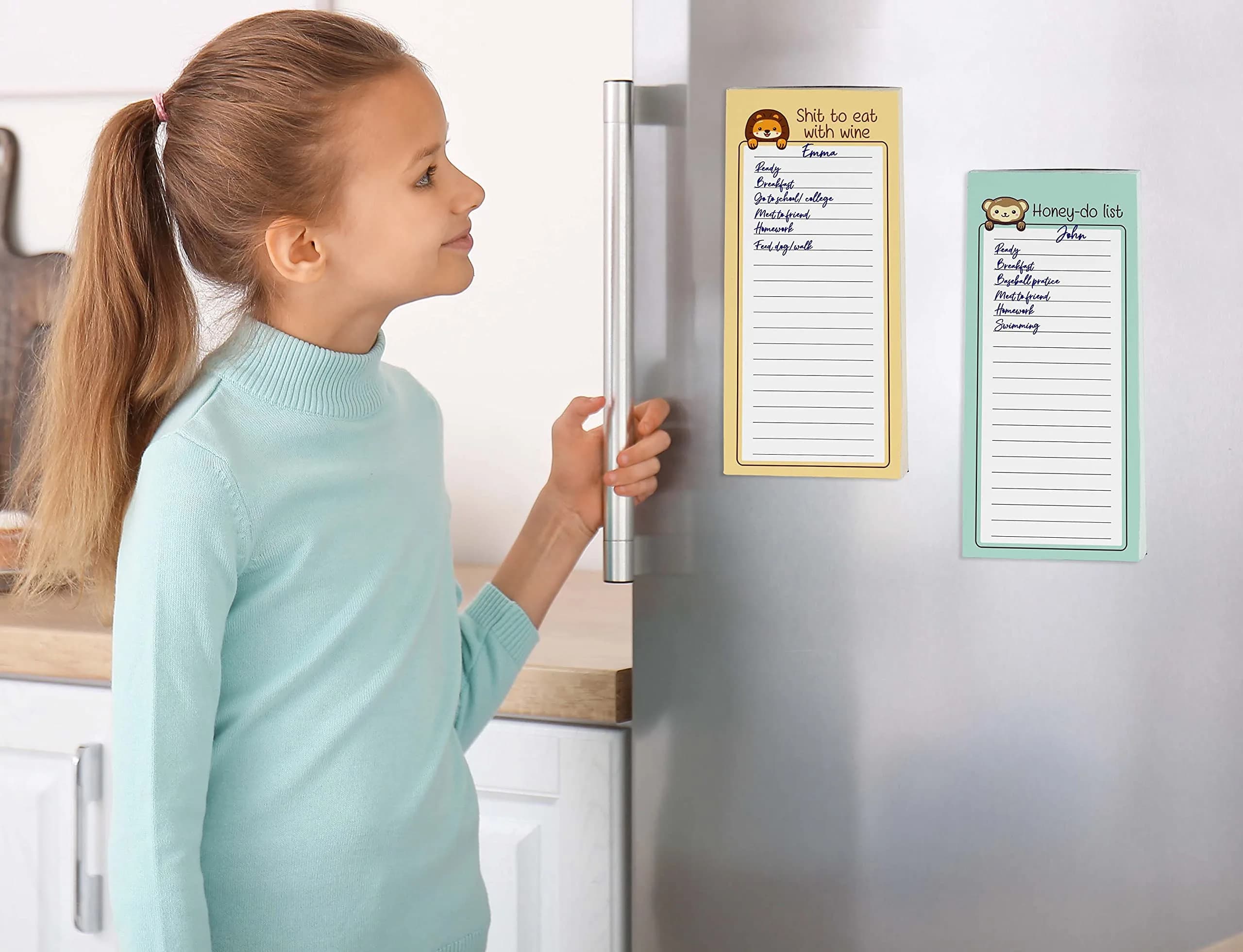 Inkdotpot Magnetic Fridge To-Do List Notepads (3-Pack, 50 Sheets Each) | 21.9cm x 9.7cm (8.75" x 3.8") - view 3