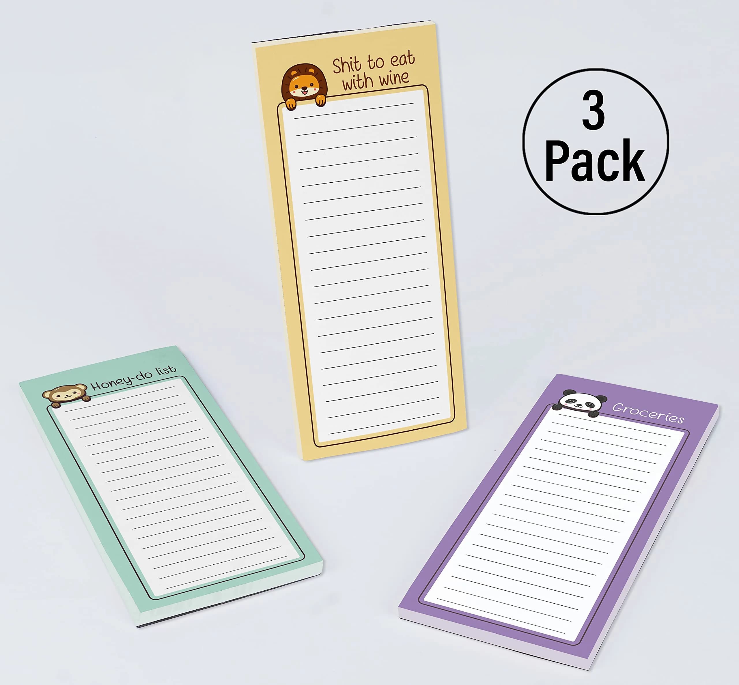 Inkdotpot Magnetic Fridge To-Do List Notepads (3-Pack, 50 Sheets Each) | 21.9cm x 9.7cm (8.75" x 3.8") - view 4