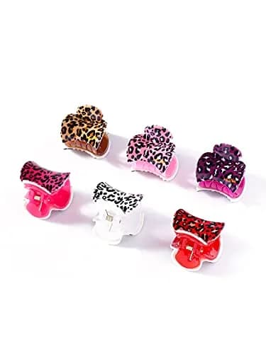 Yellow Chimes Medium Hair Claw Clips 3.5 cm (Pack of 6) | Leopard Print Acetate Hair Accessories thumbnail 1