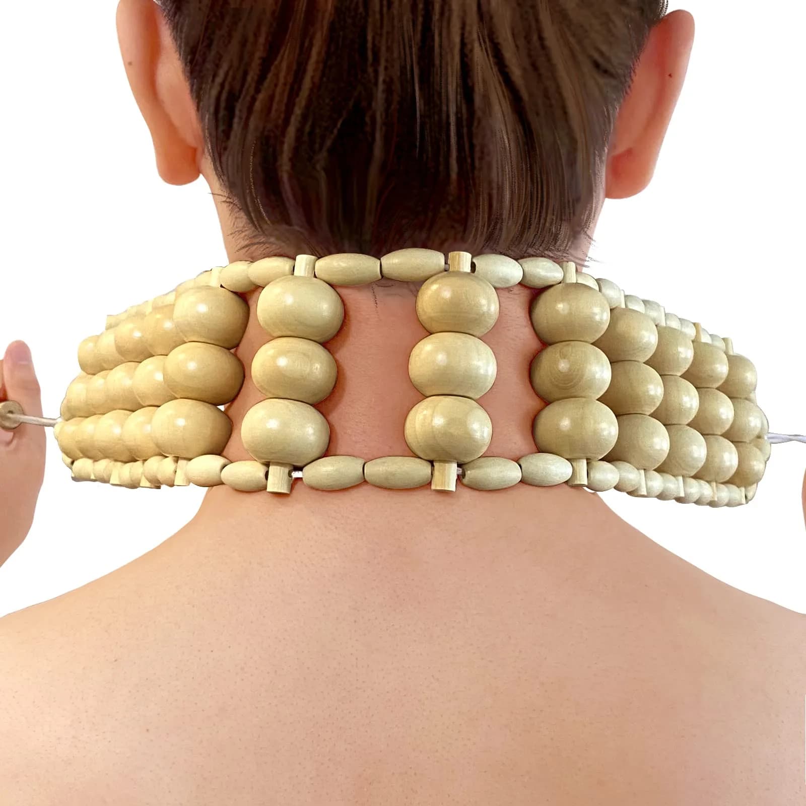 Deston Wooden Back Massager Roller Rope | Handheld Wooden Massage Tool for Back & Neck Relief thumbnail 4