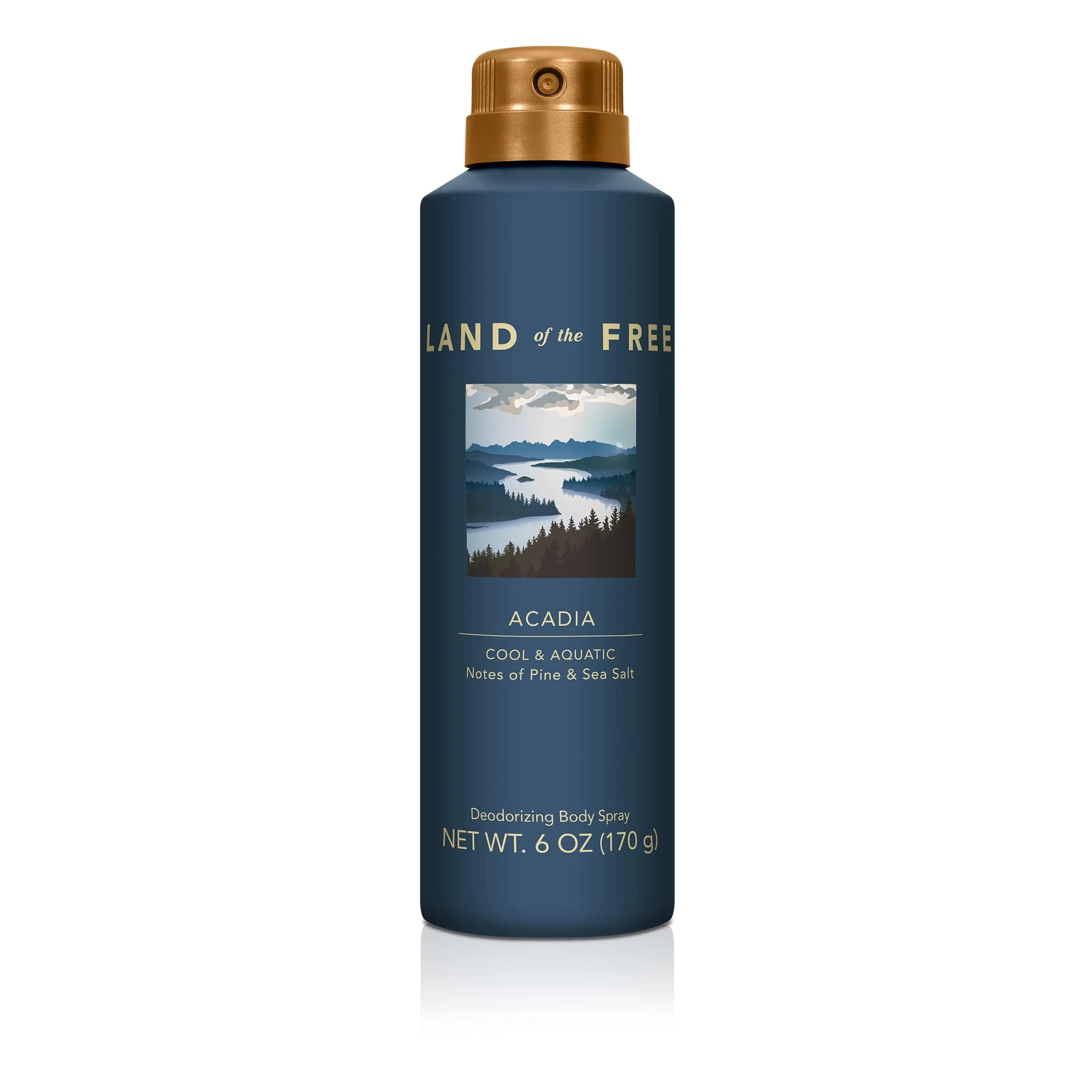 Land of the Free Acadia Body Spray 6 Fl Oz | Fresh Aquatic Fragrance for Men - main product image
