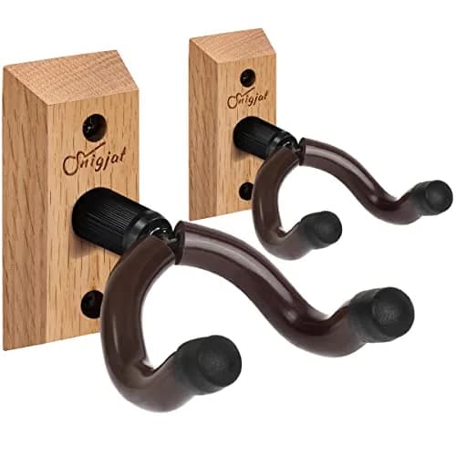 SNIGJAT Guitar Wall Mount 2 Pack, Rotatable Light Apricot Wood | Space-Saving, Versatile Display (70-120 chars) thumbnail 1