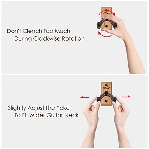 SNIGJAT Guitar Wall Mount 2 Pack, Rotatable Light Apricot Wood | Space-Saving, Versatile Display (70-120 chars) thumbnail 9