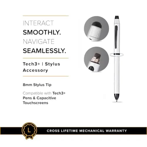 Cross Tech3+ Brushed Chrome Stylus Top Accessory, 8mm | Replacement Tip for Seamless Touchscreen Use thumbnail 6