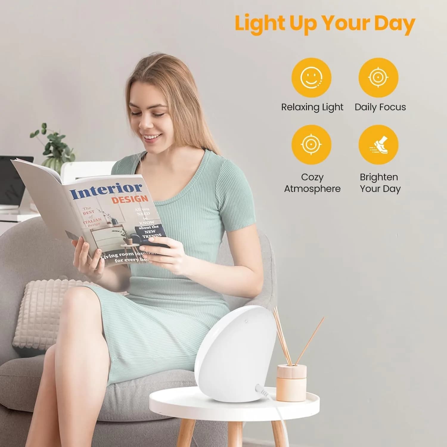 LASTAR 10000 Lux Sunlight Lamp 156 g (5.5 oz) | Touch Control Daylight Lamp with 4 Color Temps - view 5