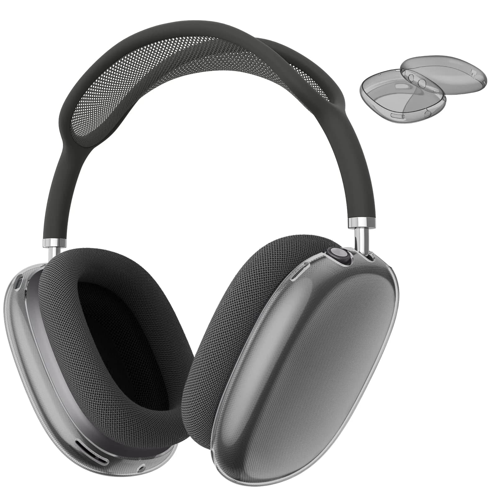 FINTIE Clear Case for AirPods Max 2 (2026) & AirPods Max 1 (2024/2020) | Transparent Protective Cover — Clear Black