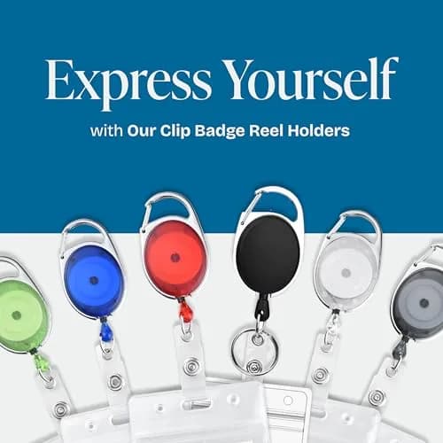 Will Well Durable ID Badge Holder Retractable 2 Pack - Horizontal - Black | Heavy Duty, 3.5oz capacity, 24" UHMWPE cord thumbnail 7