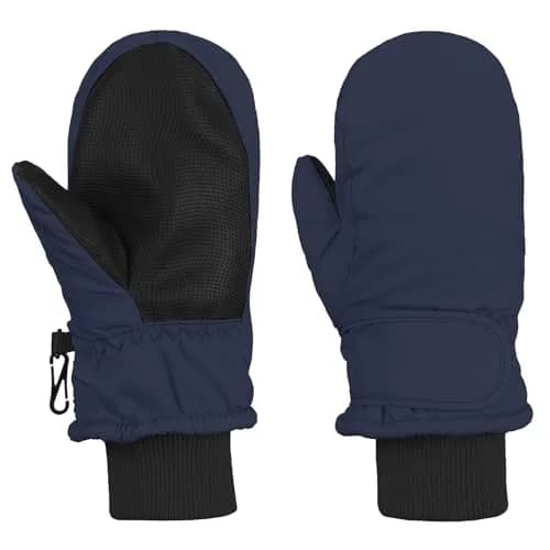 American Trends Toddler Snow Mittens for Boys & Girls, Waterproof Ski Mittens with 3M Thinsulate & Fleece Lining, Navy S (2-4 Years) thumbnail 1