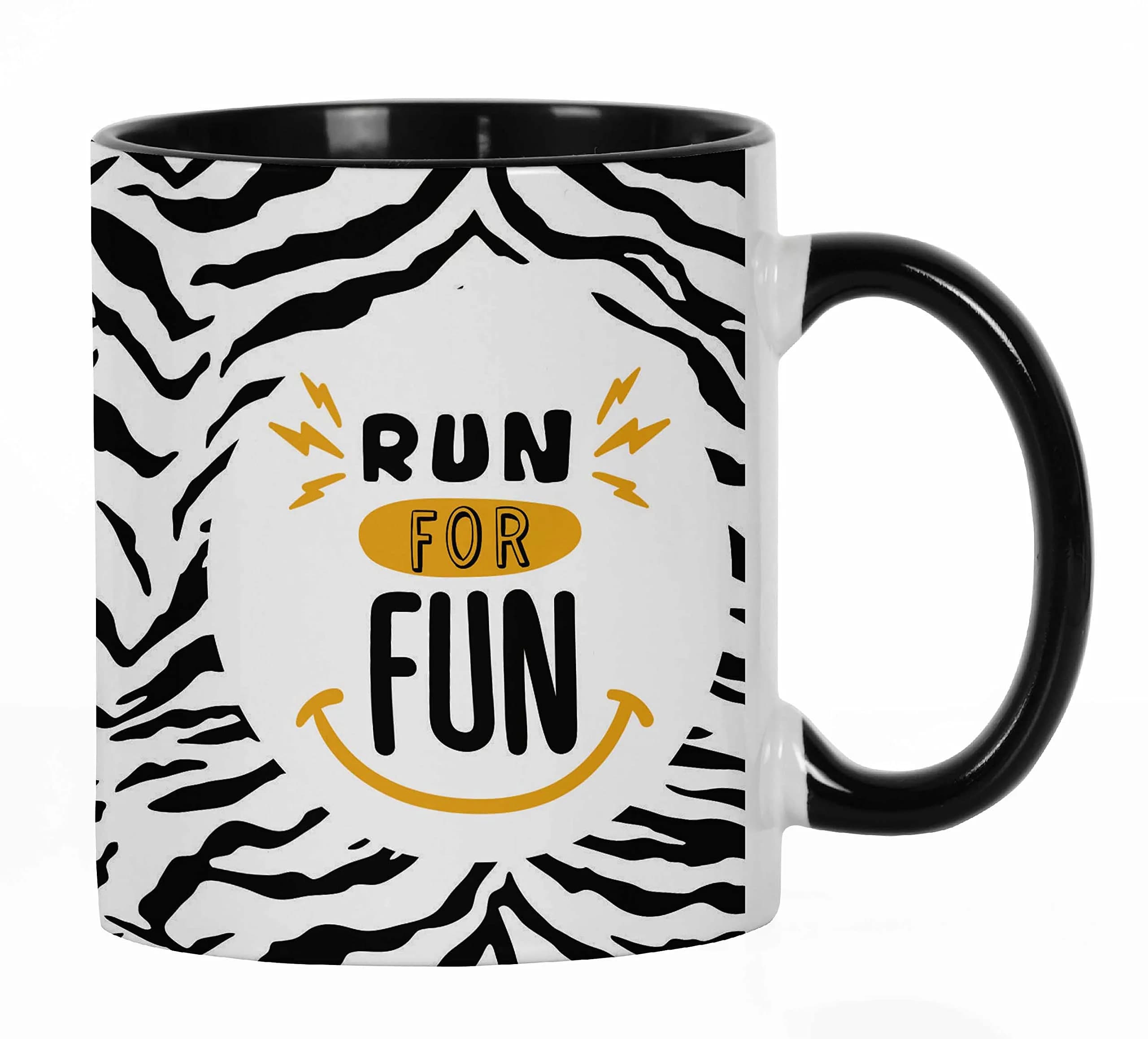 Inkdotpot Run for Fun 11oz Ceramic Coffee Mug | Funny Fitness Lover Quote - main product image