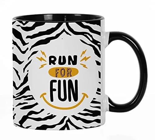 Inkdotpot Run for Fun 11oz Ceramic Coffee Mug | Funny Fitness Lover Quote thumbnail 1