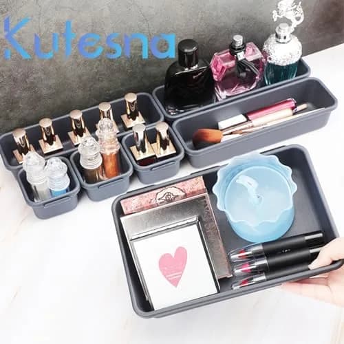 Kutesna 15PCS Interlocking Drawer Organizer Set | Plastic Desk Organizers for Office & Home thumbnail 8