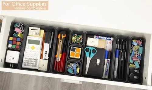 Kutesna 15PCS Interlocking Drawer Organizer Set | Plastic Desk Organizers for Office & Home thumbnail 3