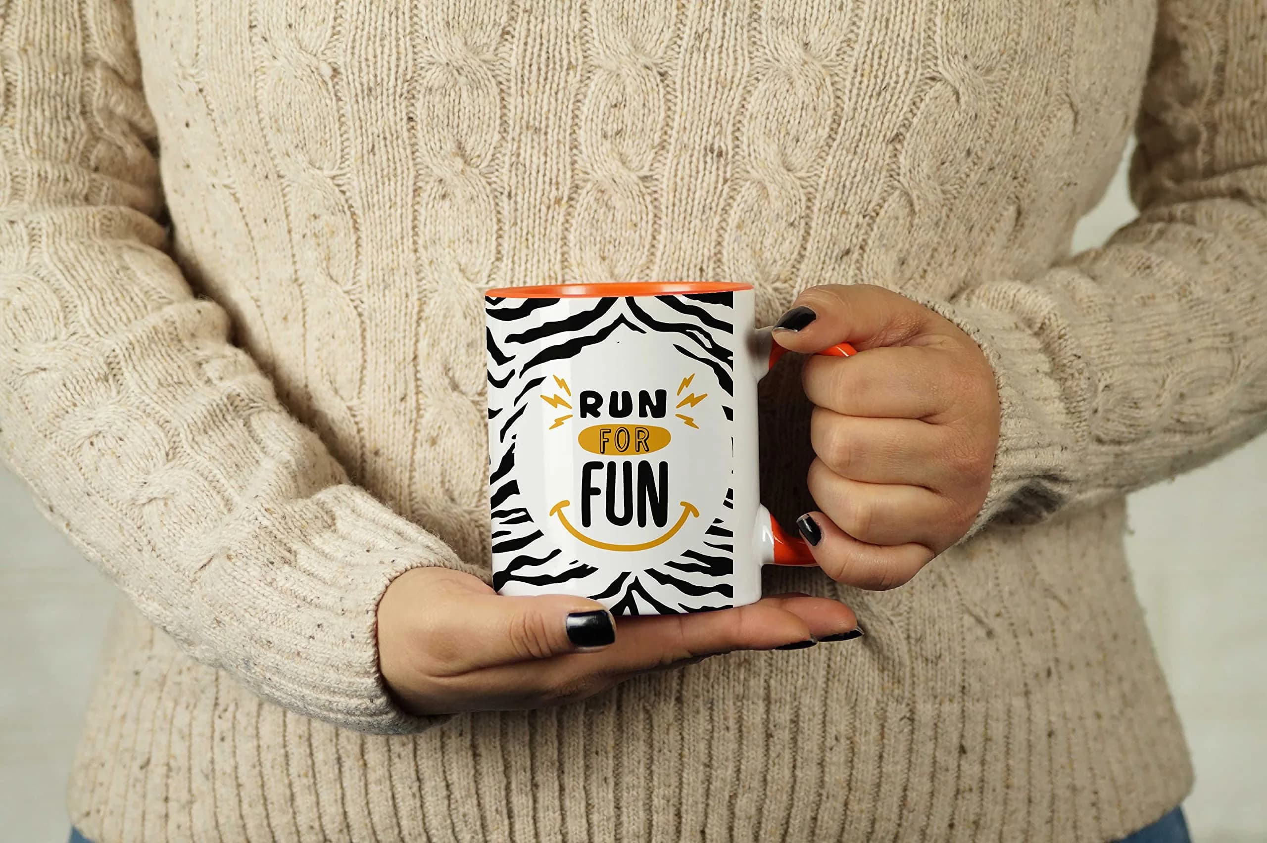 Inkdotpot Orange 11oz Ceramic Coffee Mug | Funny Fitness Lover Novelty Gift - view 2