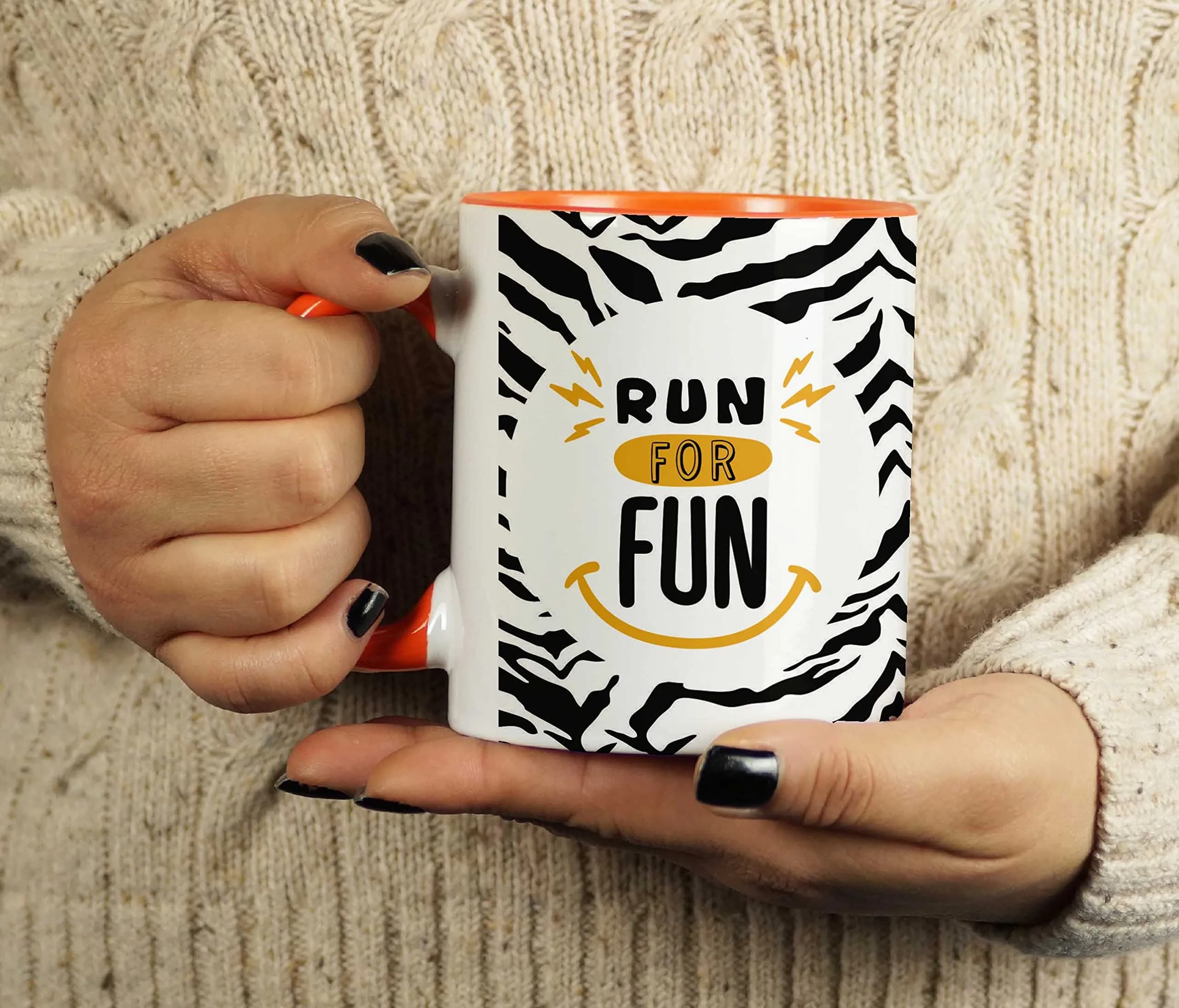 Inkdotpot Orange 11oz Ceramic Coffee Mug | Funny Fitness Lover Novelty Gift - view 3