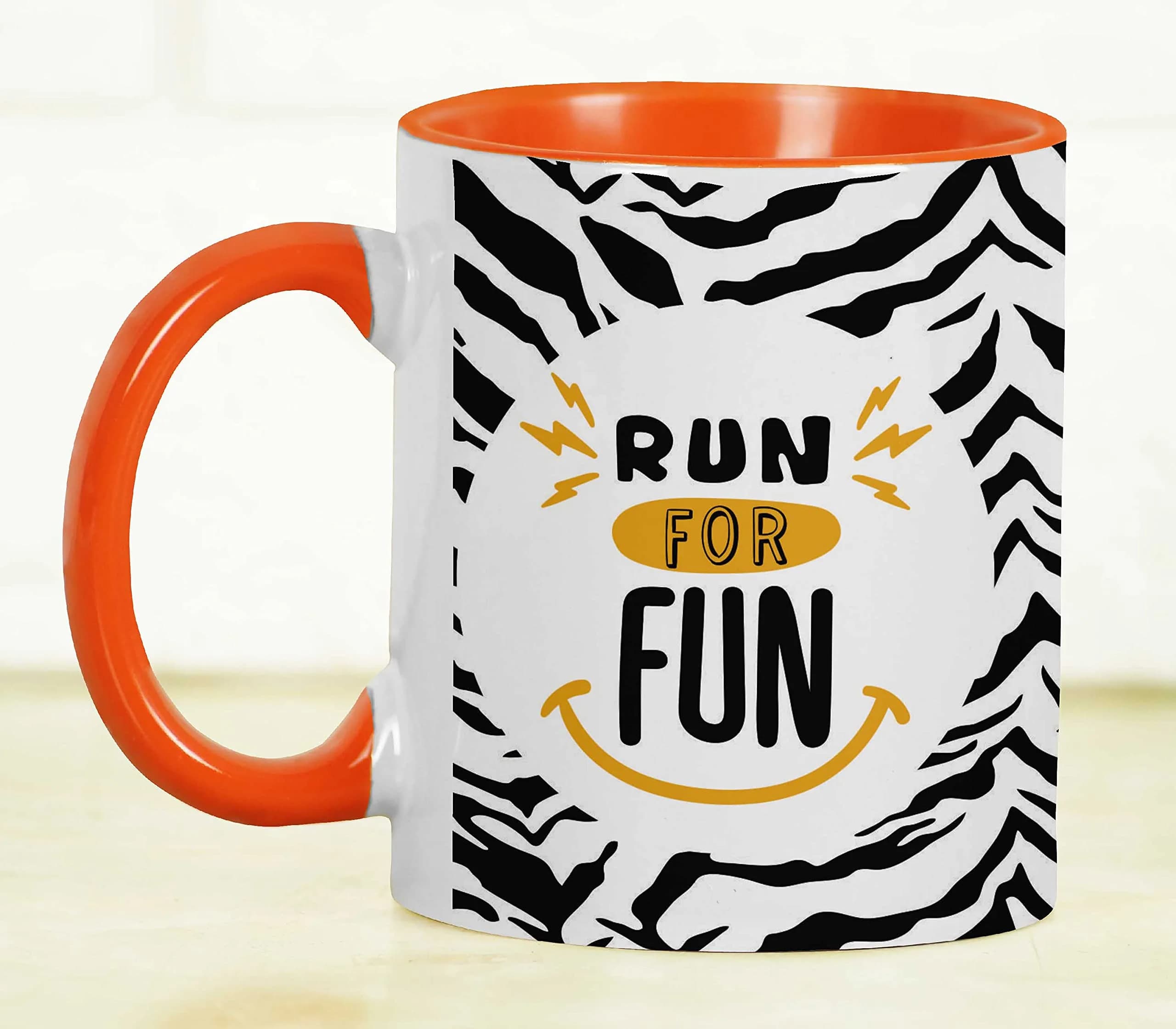 Inkdotpot Orange 11oz Ceramic Coffee Mug | Funny Fitness Lover Novelty Gift - view 4
