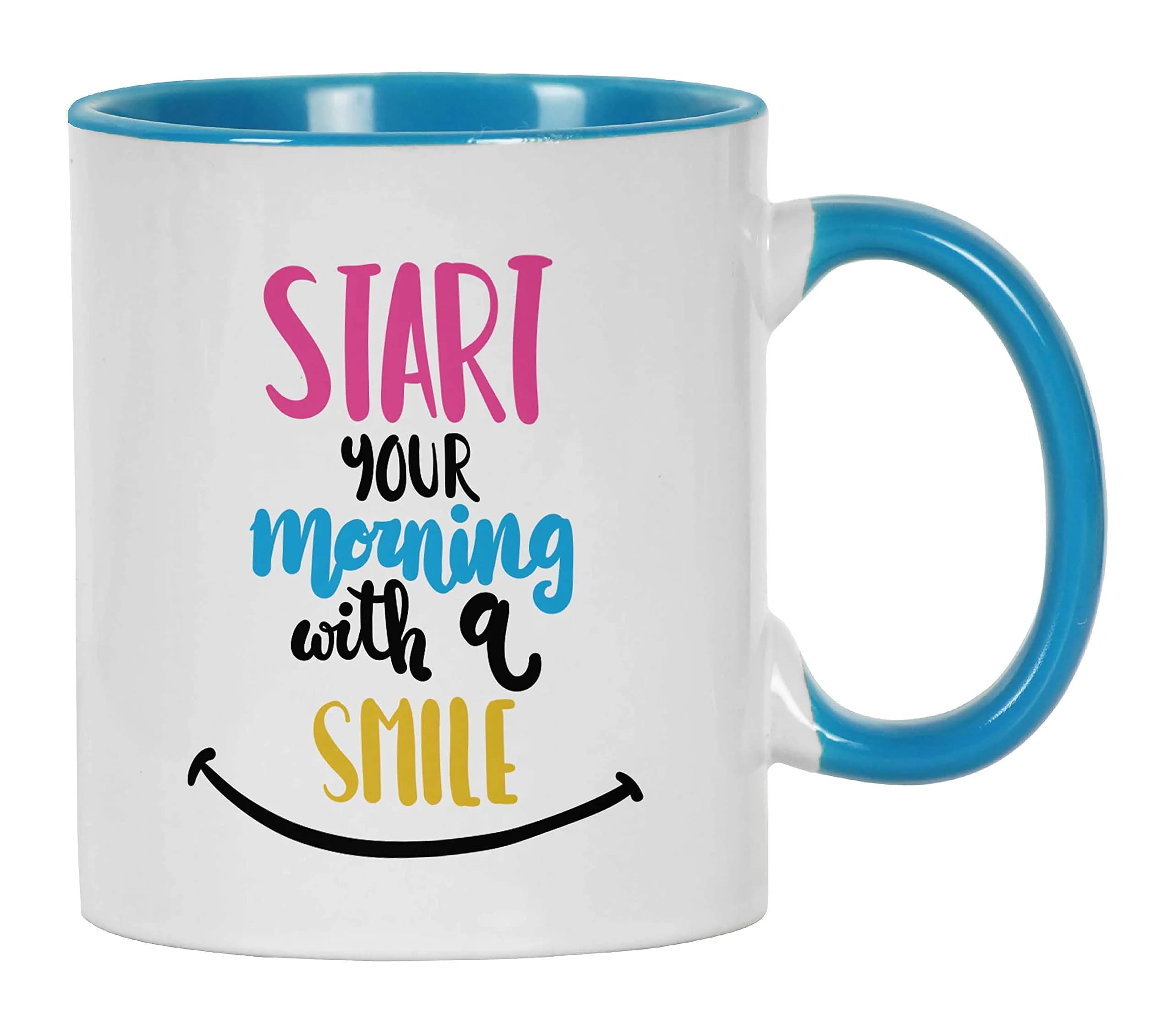 Inkdotpot Orange Ceramic Coffee Mug 325ml (11 Oz) | Positive Quotes Funny Novelty Gift — Blue